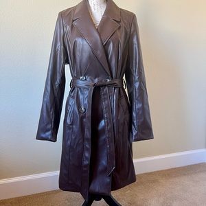 Chocolate brown double breasted trench coat